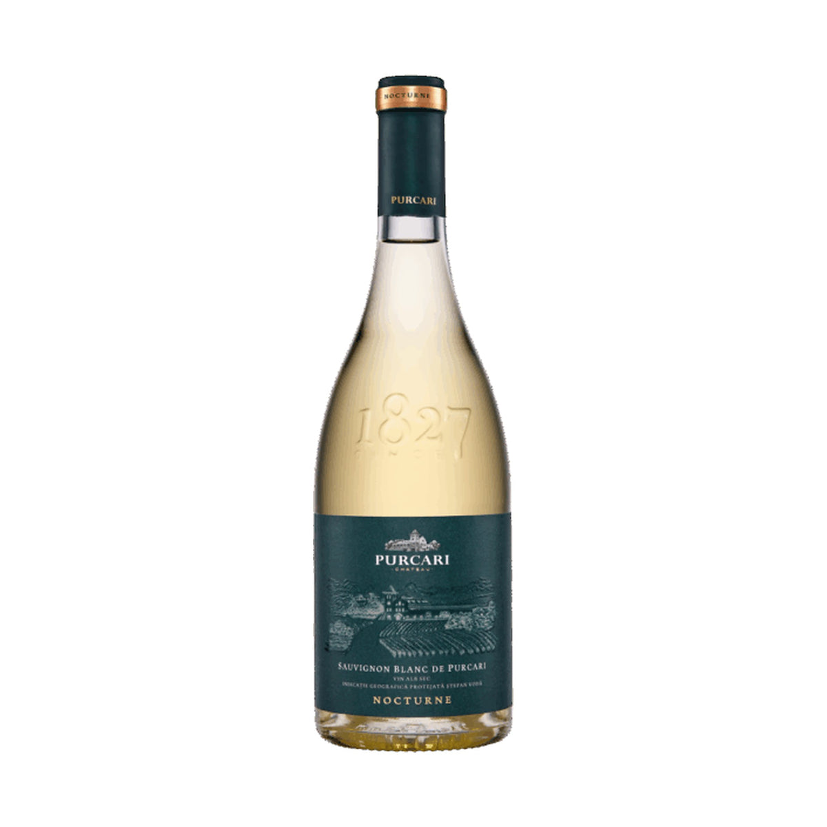 Château Purcari Nocturne Sauvignon Blanc – Dry White Wine – front-facing bottle on white background