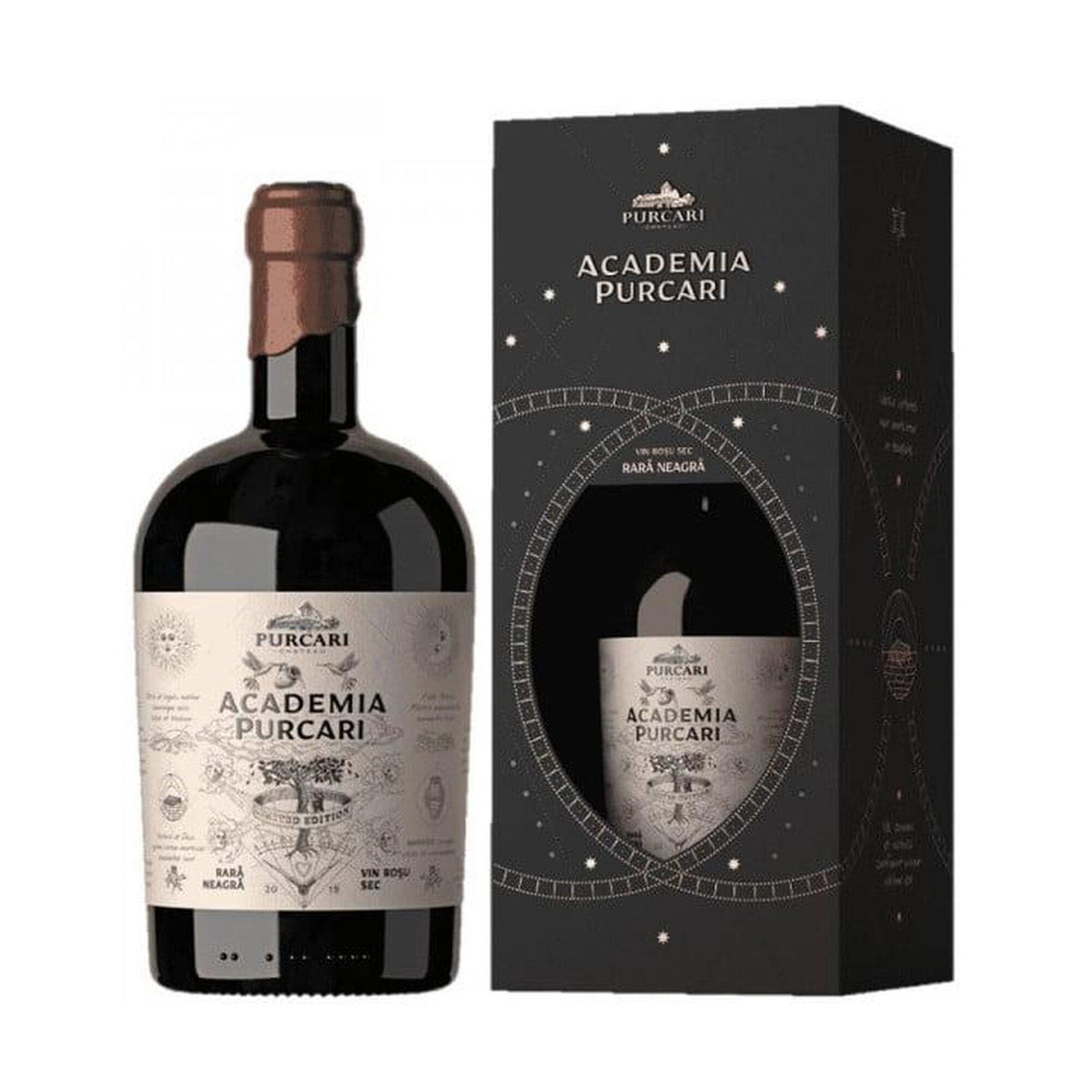 Château Purcari Academia Rară Neagră – Dry Red Wine – front-facing bottle on white background