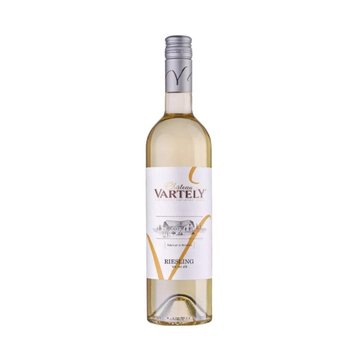 Château Vartely Riesling de Rhein – Dry White Wine – front-facing bottle on white background
