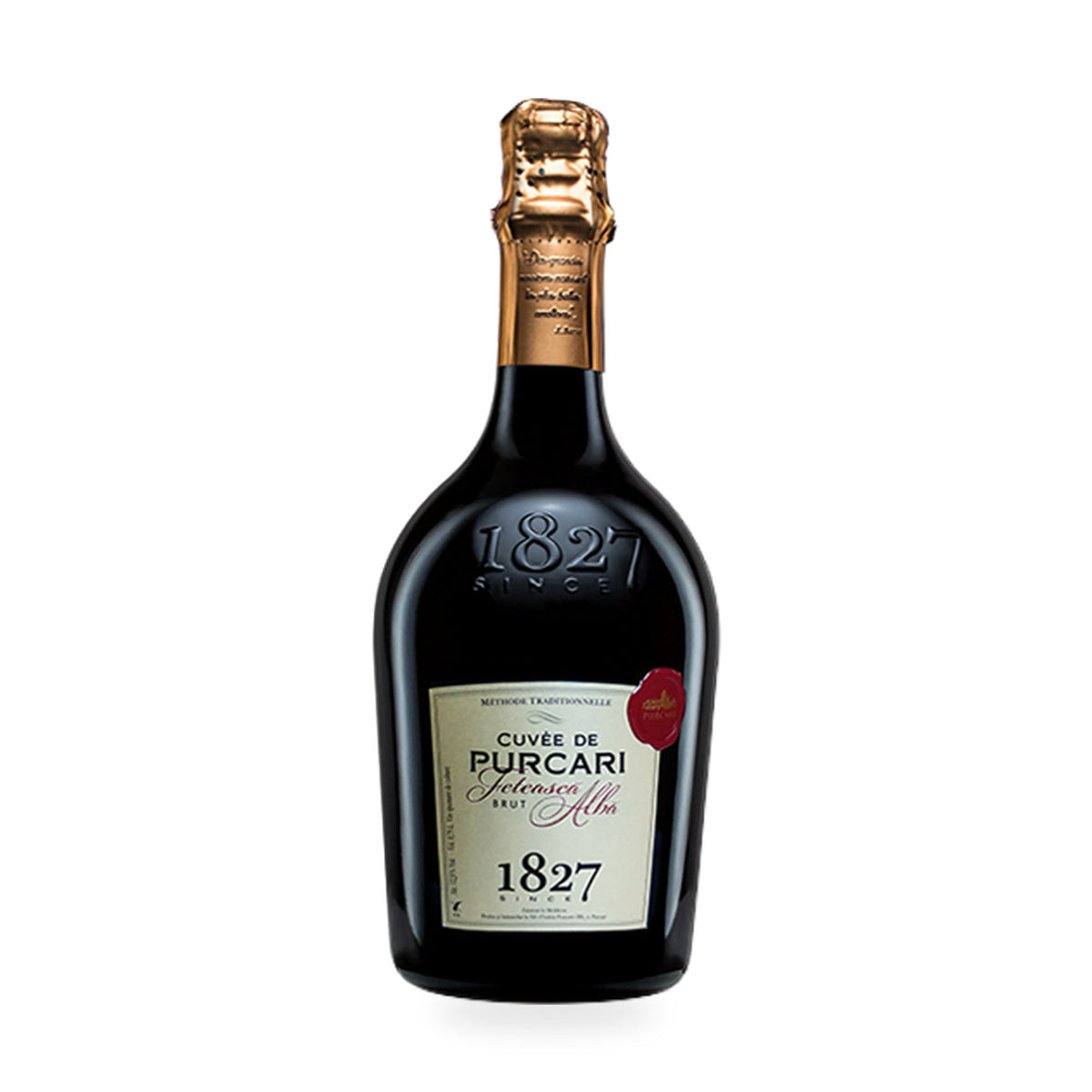 Château Purcari Cuvée de Purcari Fetească Albă – Brut White Sparkling Wine – front-facing bottle on white background