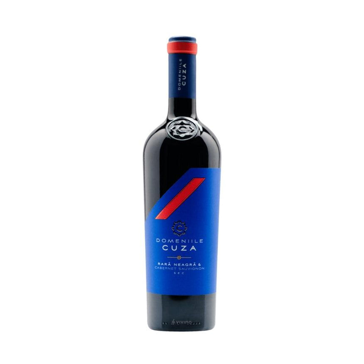 Domeniile Cuza Rară Neagră & Cabernet Sauvignon – Dry Red Wine – front-facing bottle on white background