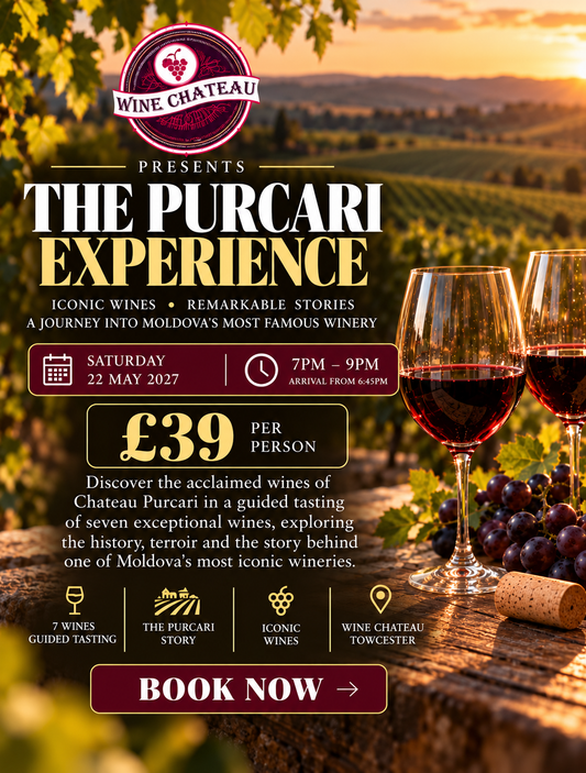 The Purcari Experience wine tasting at Wine Chateau Towcester, Saturday 22 May 2027, £39 per person