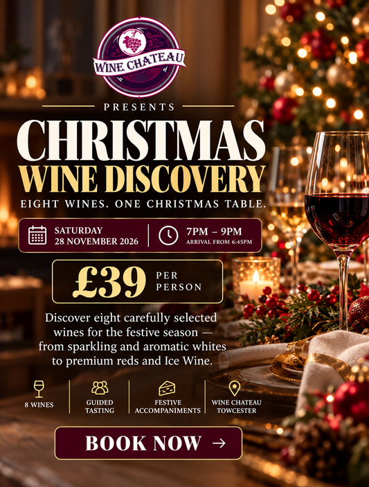 Christmas Wine Discovery tasting at Wine Chateau Towcester, Saturday 28 November 2026, £39 per person
