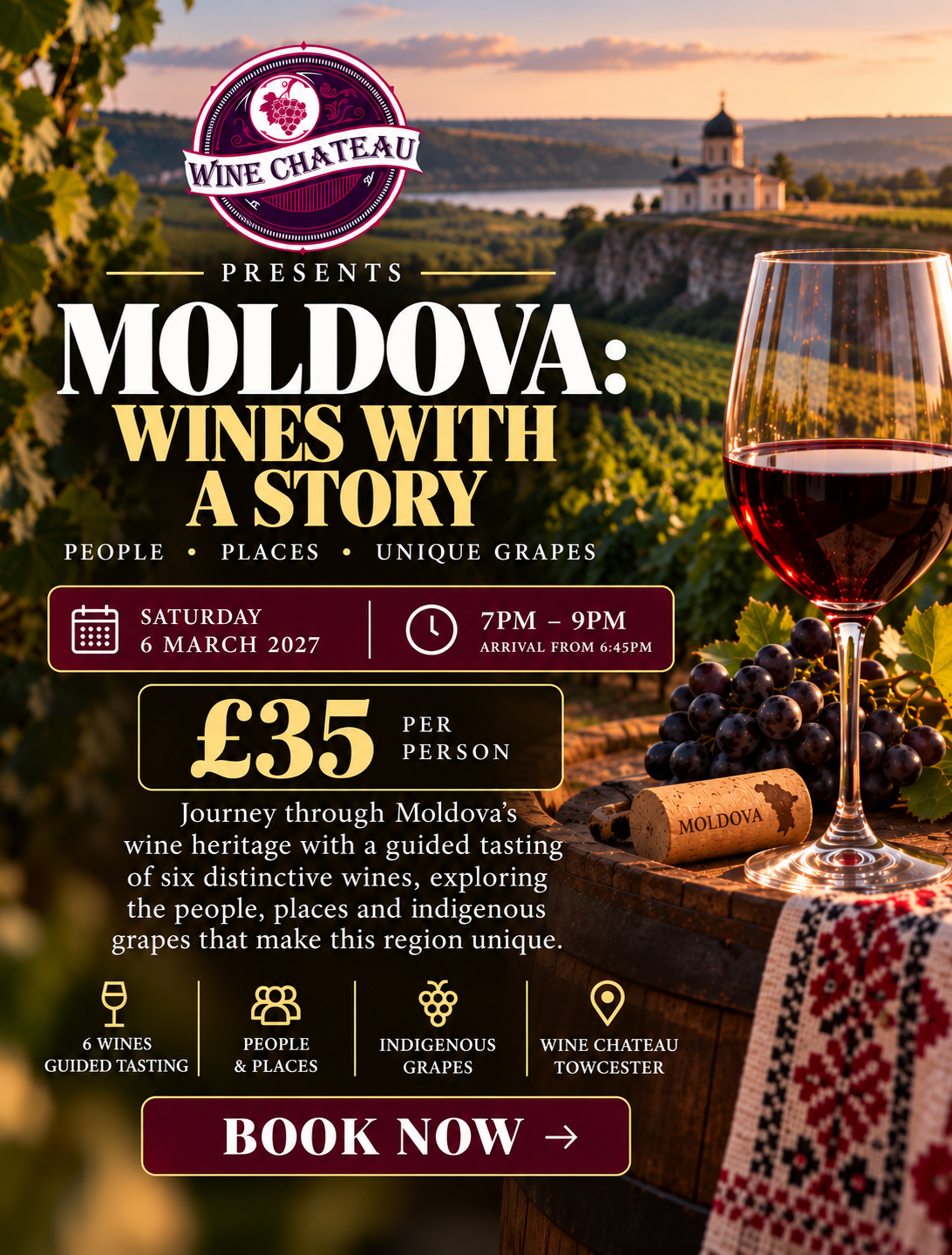 Moldova – Wines With a Story tasting at Wine Chateau Towcester, Saturday 6 March 2027, £35 per person