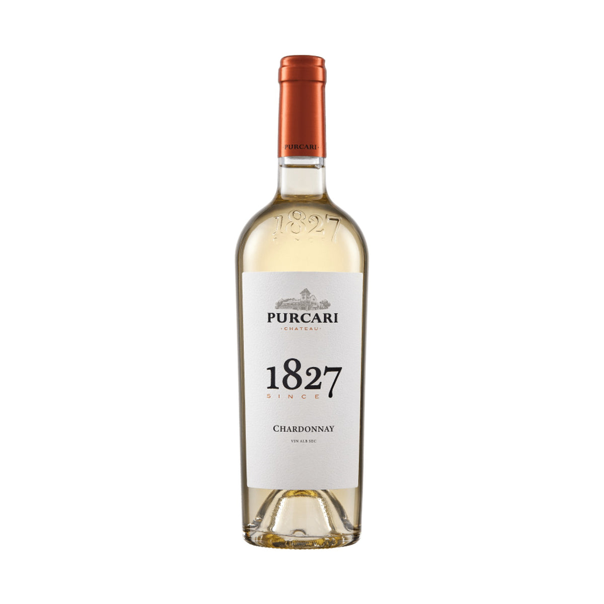 Château Purcari 1827 Chardonnay – Dry White Wine – front-facing bottle on white background