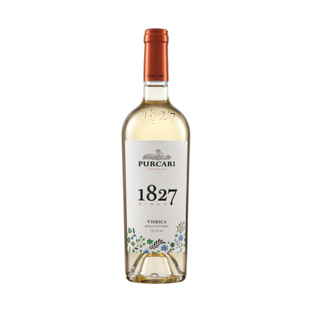 Château Purcari 1827 Viorica & Muscat Ottonel – Dry White Wine – front-facing bottle on white background