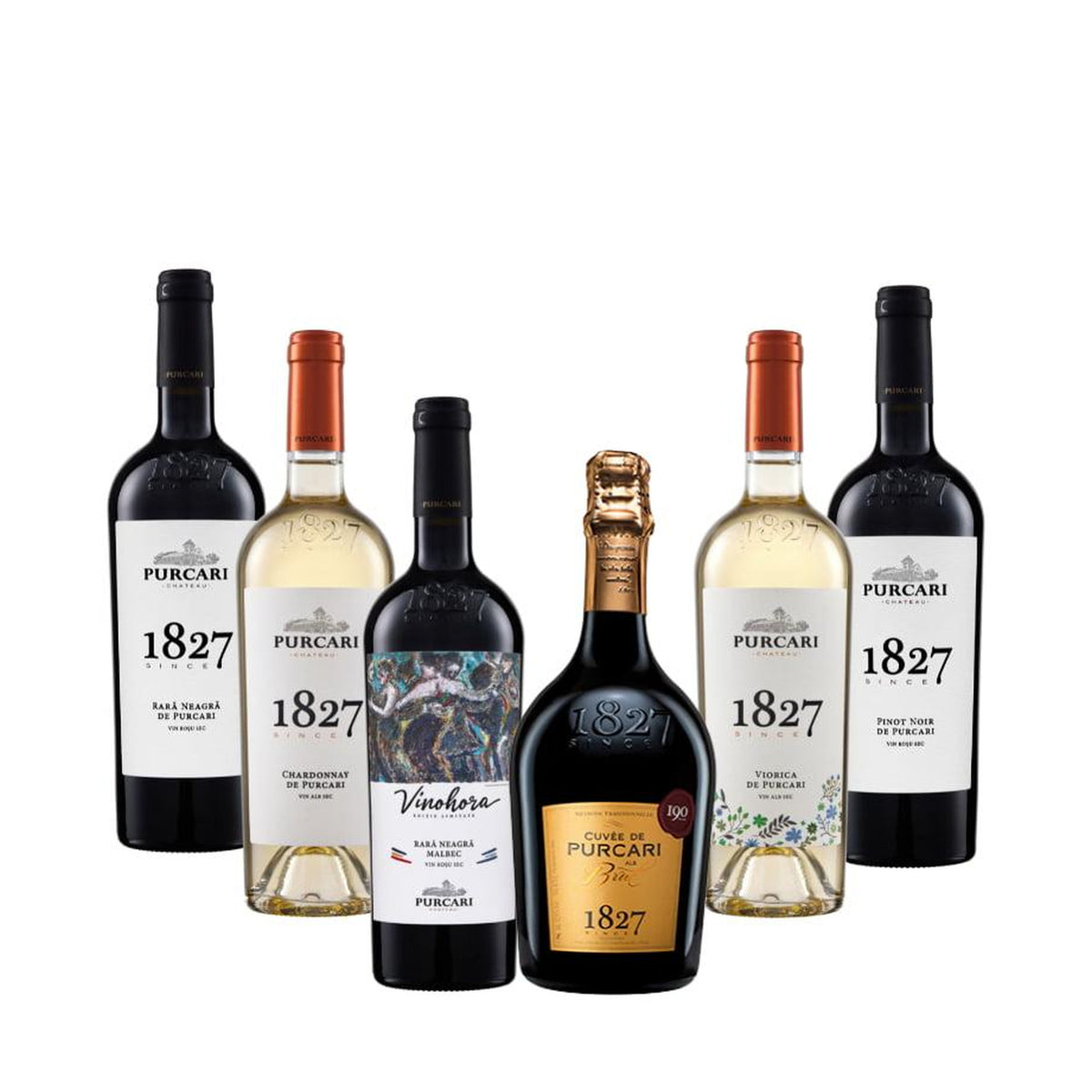 Château Purcari Mixed Wine Case – assorted wine bottles arranged in a row