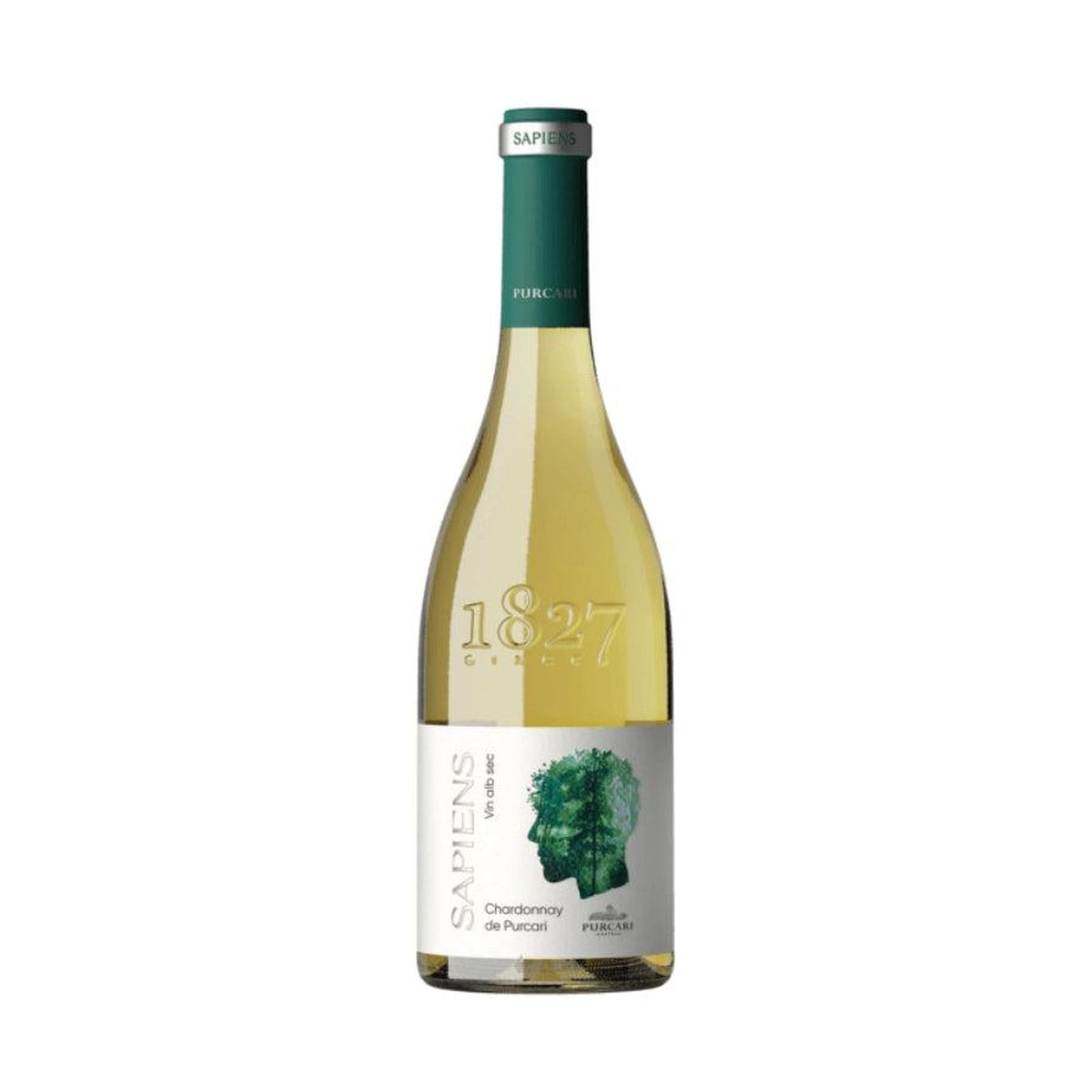 Château Purcari Sapiens Chardonnay – Dry White Wine – front-facing bottle on white background