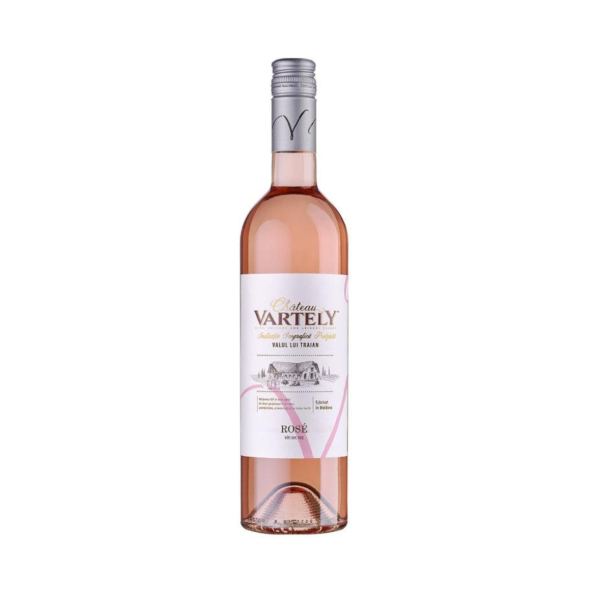 Château Vartely Merlot – Dry Rosé Wine – front-facing bottle on white background