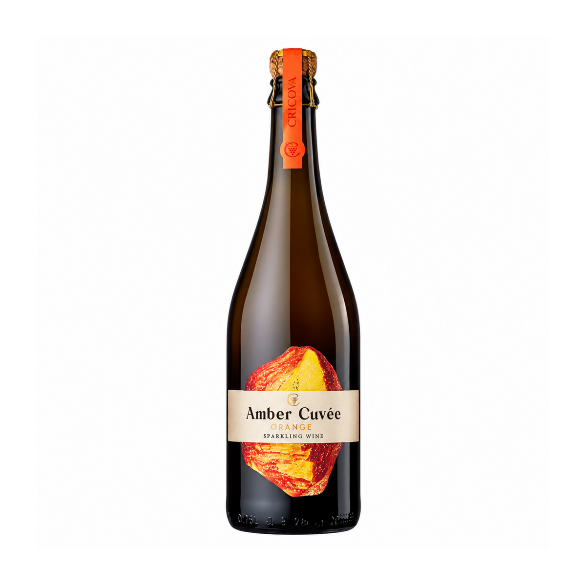 Cricova Amber Cuvée – Dry Orange Sparkling Wine – front-facing bottle on white background