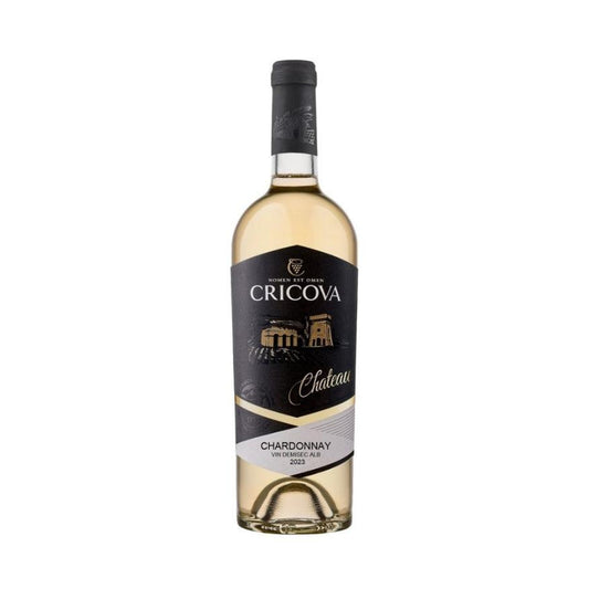 Cricova Chardonnay – Semi-Dry White Wine – front-facing bottle on white background