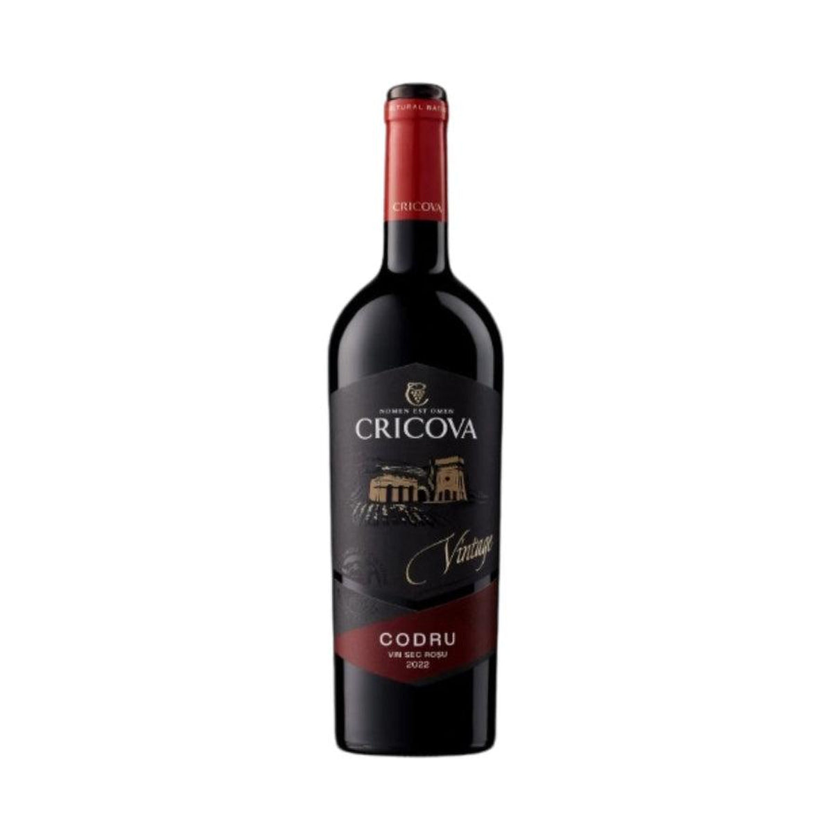 Cricova Codru – Dry Red Wine – front-facing bottle on white background