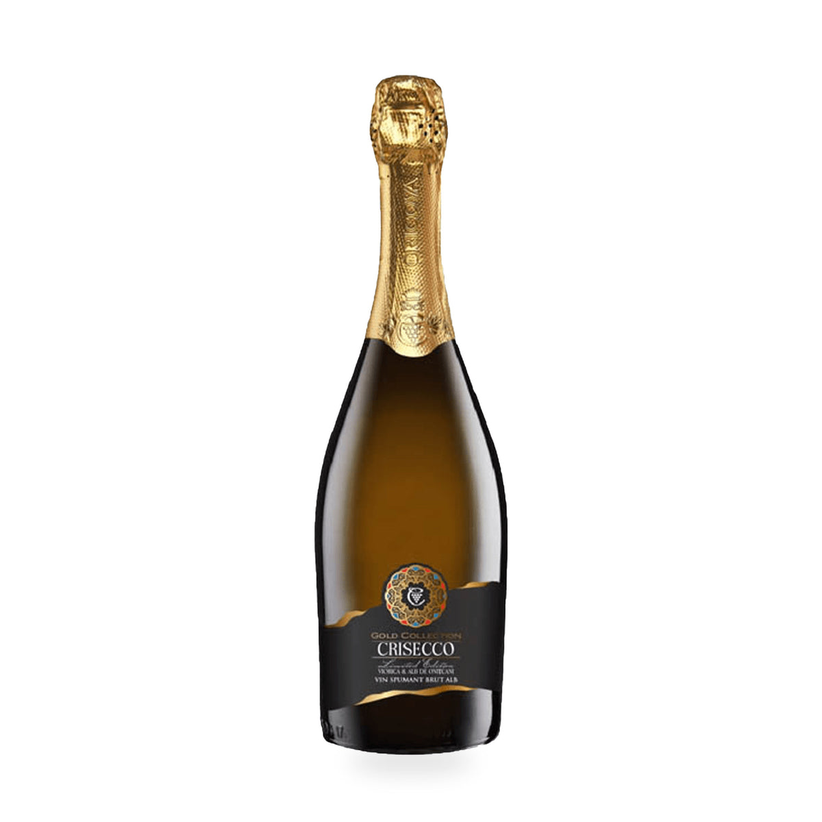 Cricova Crisecco Gold – Brut White Sparkling Wine – front-facing bottle on white background