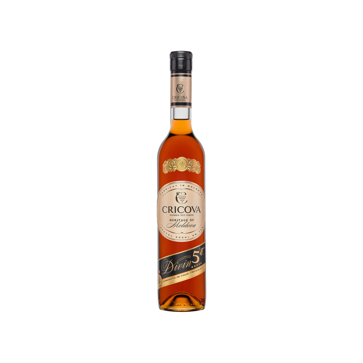 Cricova 5-Year-Old Divin — 50cl – front-facing bottle on white background