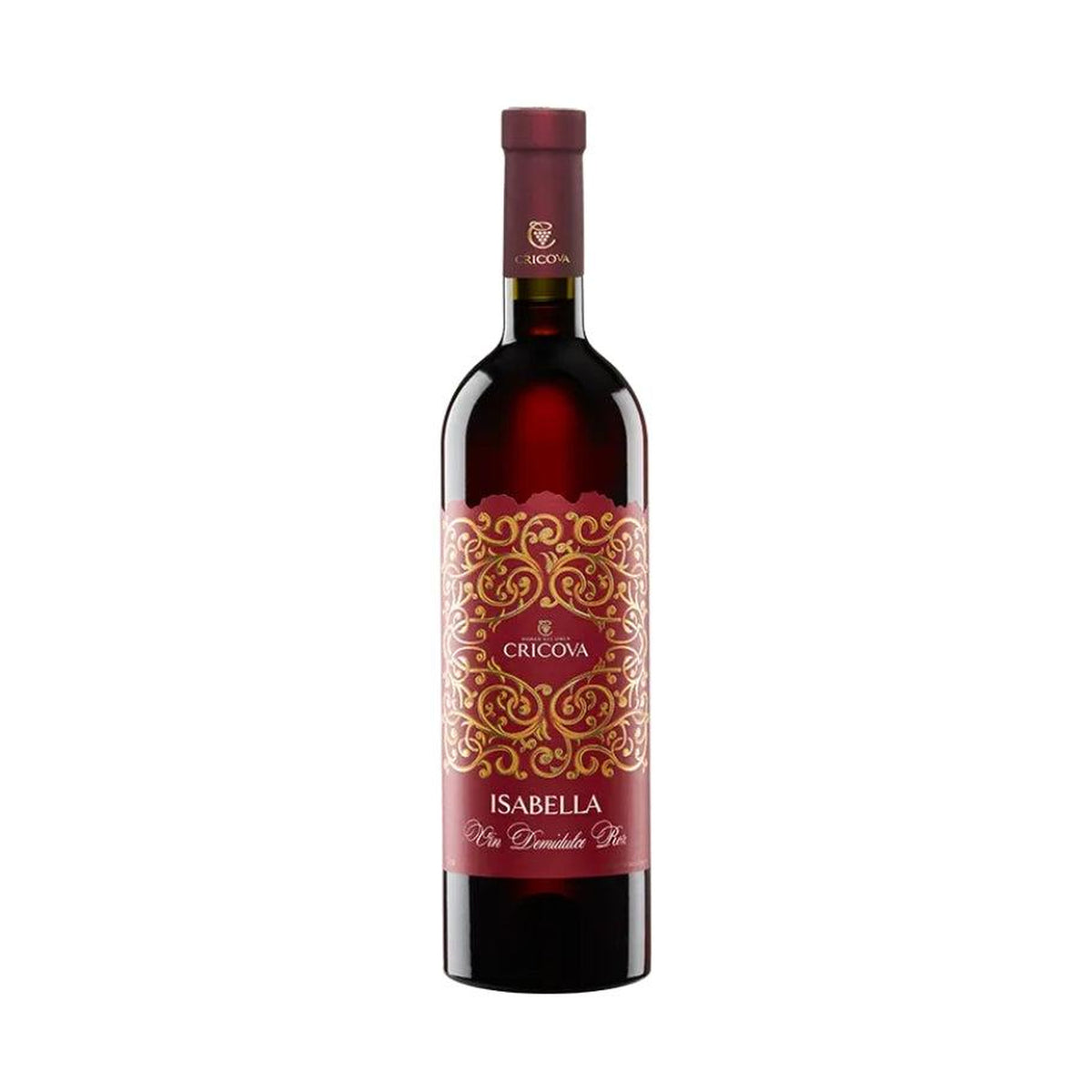 Cricova Isabella – Semi-Sweet Rosé Wine – front-facing bottle on white background