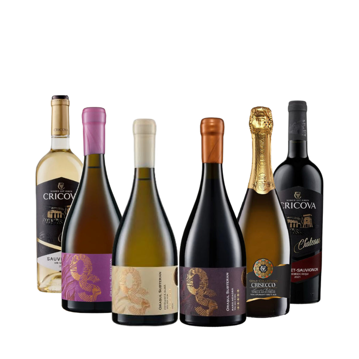 Cricova Mixed Wine Case – assorted wine bottles arranged in a row