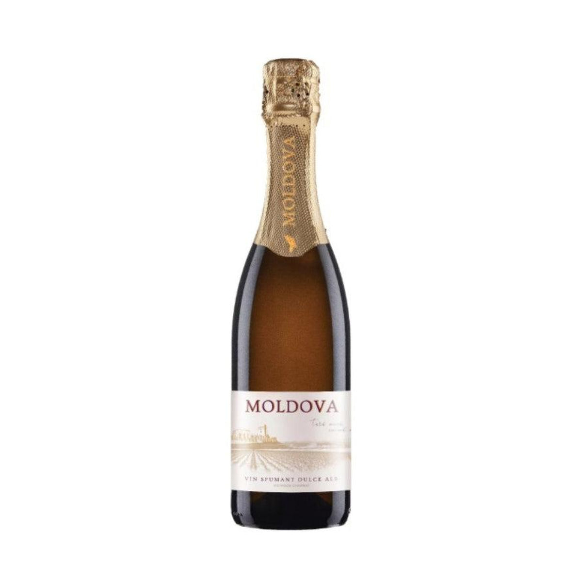 Cricova Moldova – Sweet White Sparkling Wine – front-facing bottle on white background