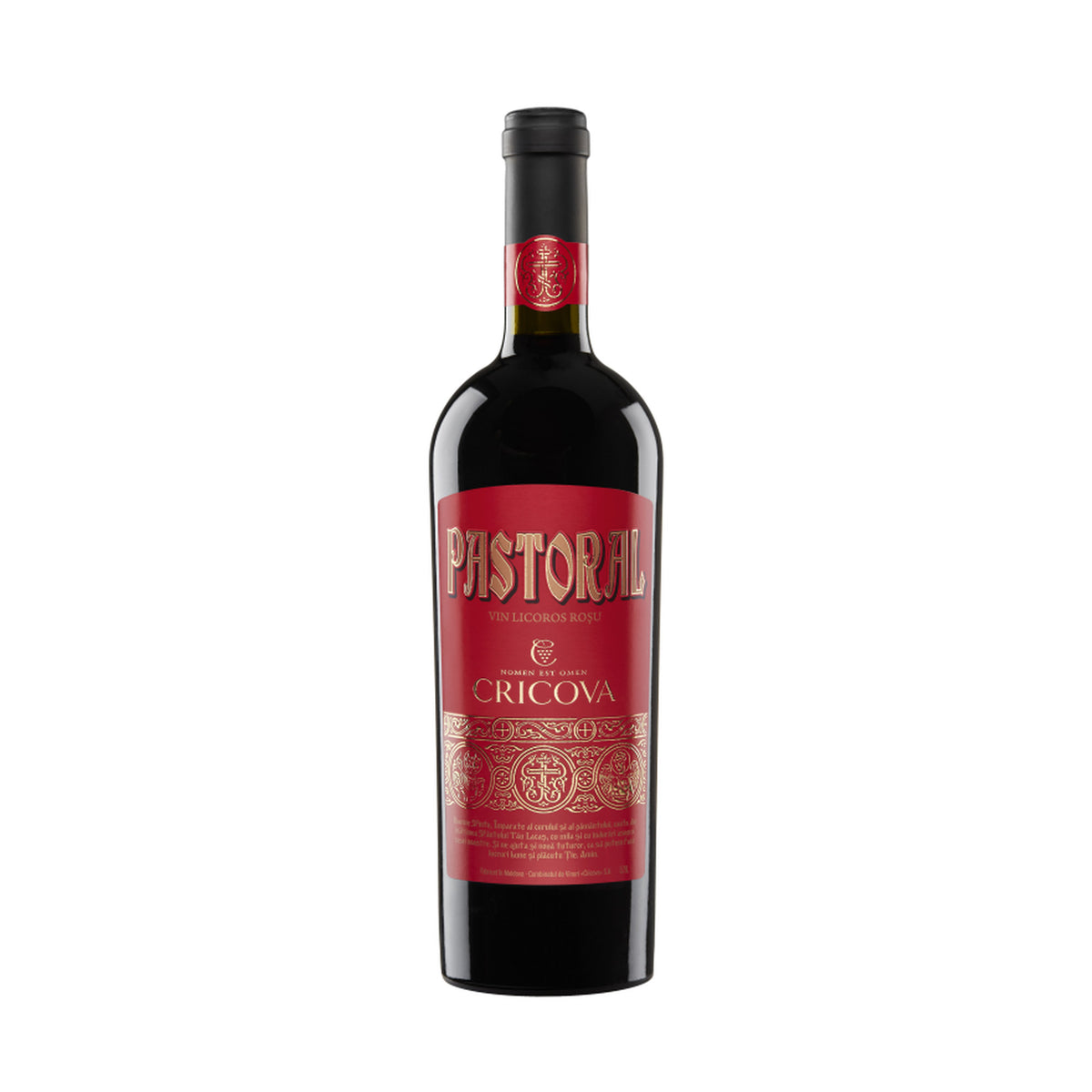 Cricova Pastoral – Sweet Dessert Red Wine – front-facing bottle on white background