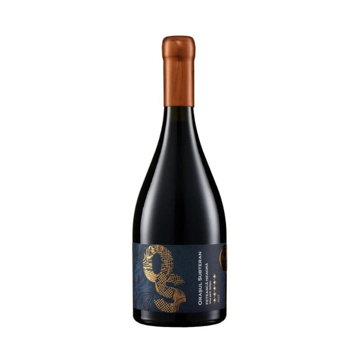 Cricova Underground City Fetească Neagră 2023 – Dry Red Wine – front-facing bottle on white background