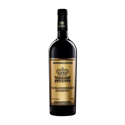 Asconi Noble Saperavi & Cabernet Sauvignon – Sweet Red Wine – front-facing bottle on white background