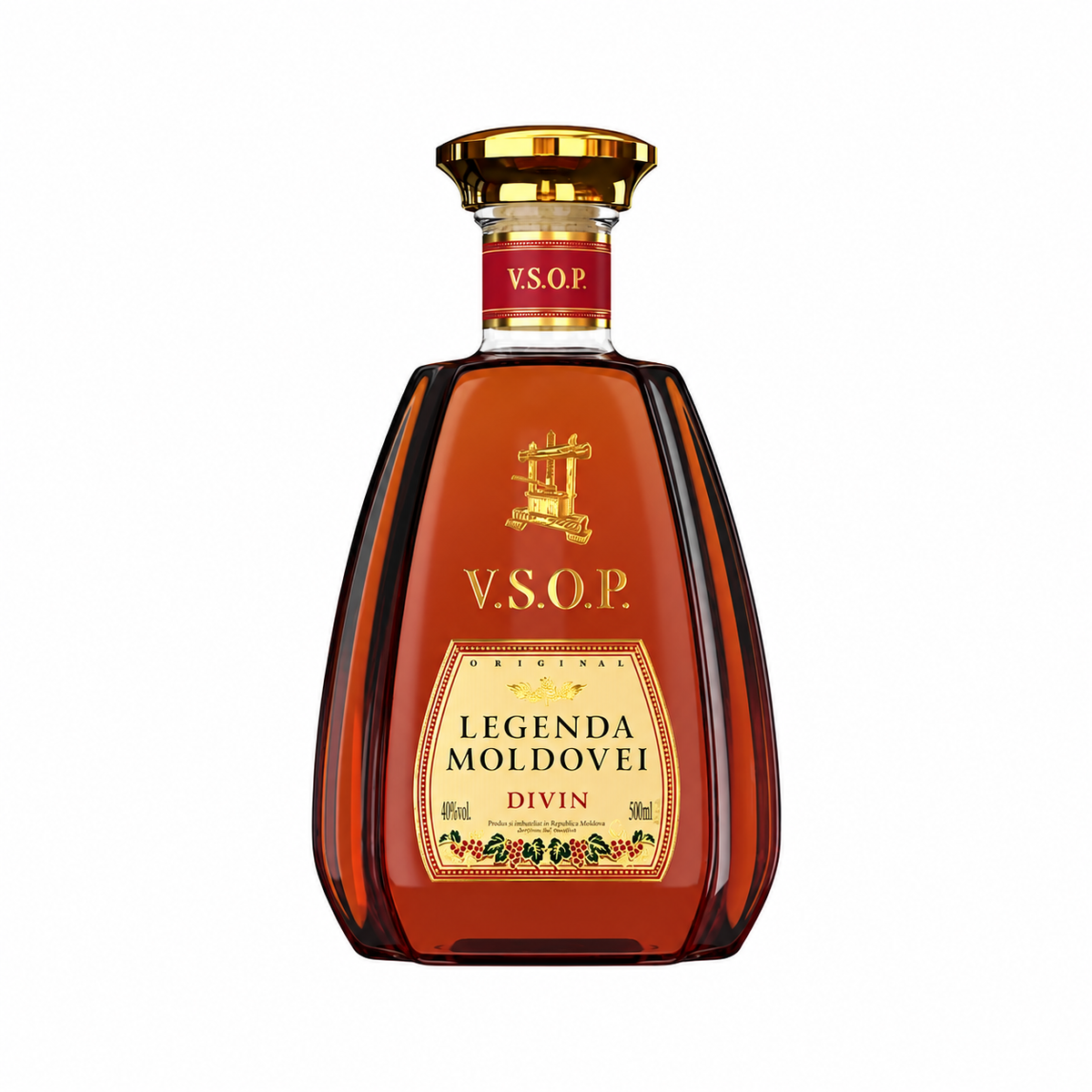 Legenda Moldovei Divin VSOP 5 Years – Moldovan Brandy 50cl – front-facing bottle on white background