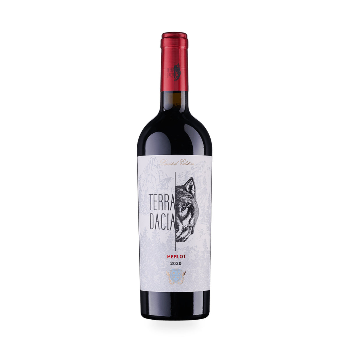 Terra Dacia Merlot – Dry Red Wine – front-facing bottle on white background