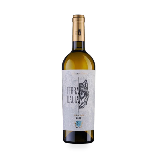 Terra Dacia Riesling – Semi-Dry White Wine – front-facing bottle on white background