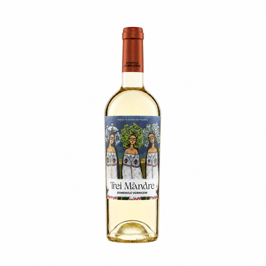 Domeniile Vorniceni Trei Mândre – Dry White Wine – front-facing bottle on white background
